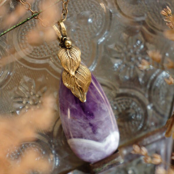 pendentif améthyste chevron