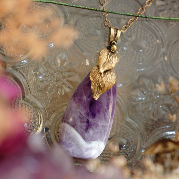 pendentif améthyste chevron